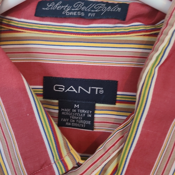Gant Men's Classic Long Sleeve Dress Shirt, Size: Medium Color: Stripes - Picture 4 of 12